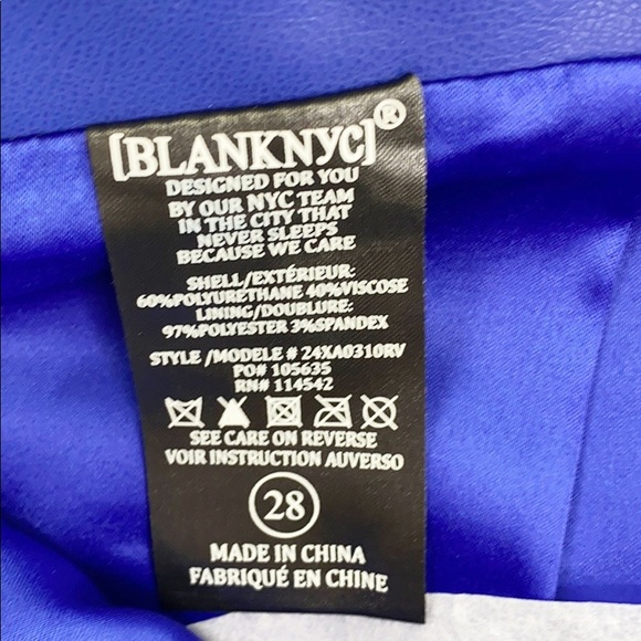 BLANKNYC Vegan Leather Snap Skirt in Blue My Mind - Picture 9 of 14